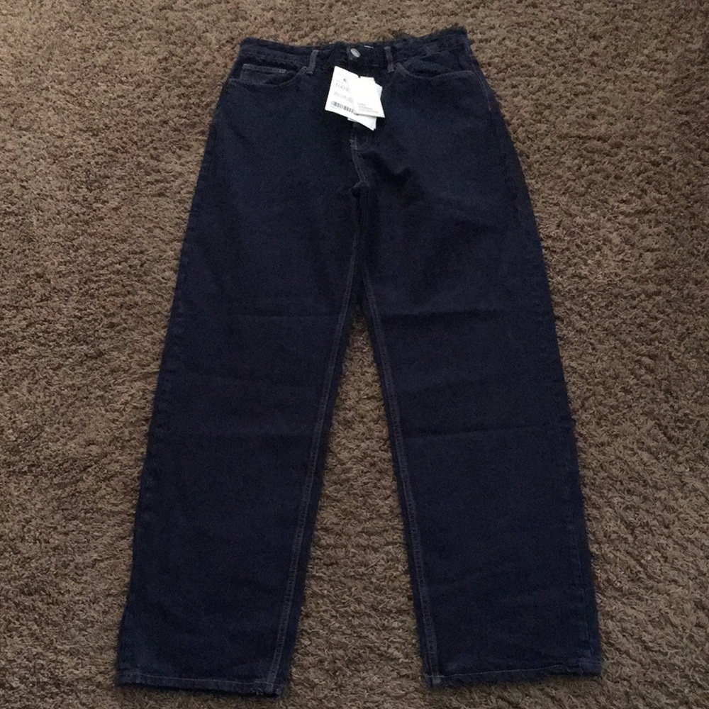 Zara COLLECTION JEANS 100% COTTON WIDE LEG BAGGY JEANS NWT